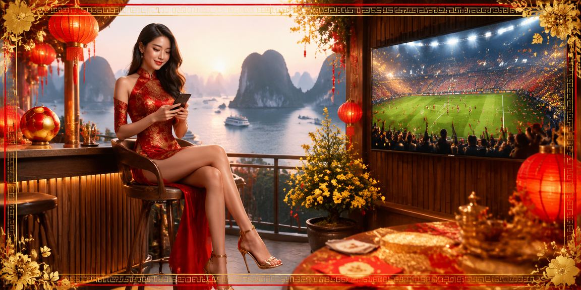 Người chơi trải nghiệm casino mobile tại Vịnh Hạ Long trong lễ hội Tết Việt Nam
